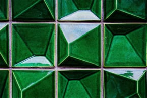 green reflective tiles