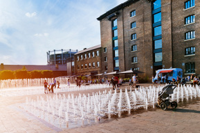 water feature outside building