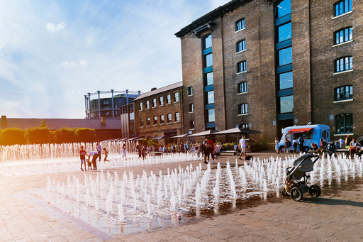 water feature outside building