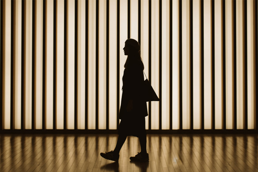 woman shadow walking